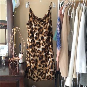 Silky cheetah slip dress